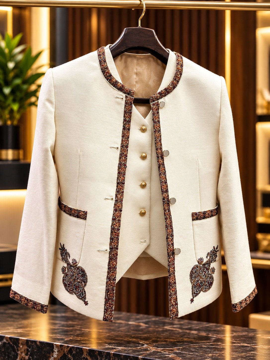 Occasion jacket held by master cutter