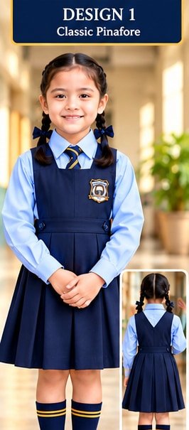 Design 1 Classic Pinafore with front and back view