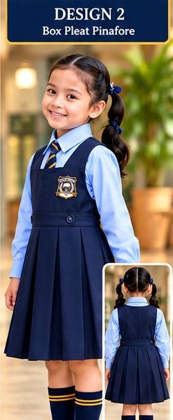 Design 2 Box Pleat Pinafore with back view