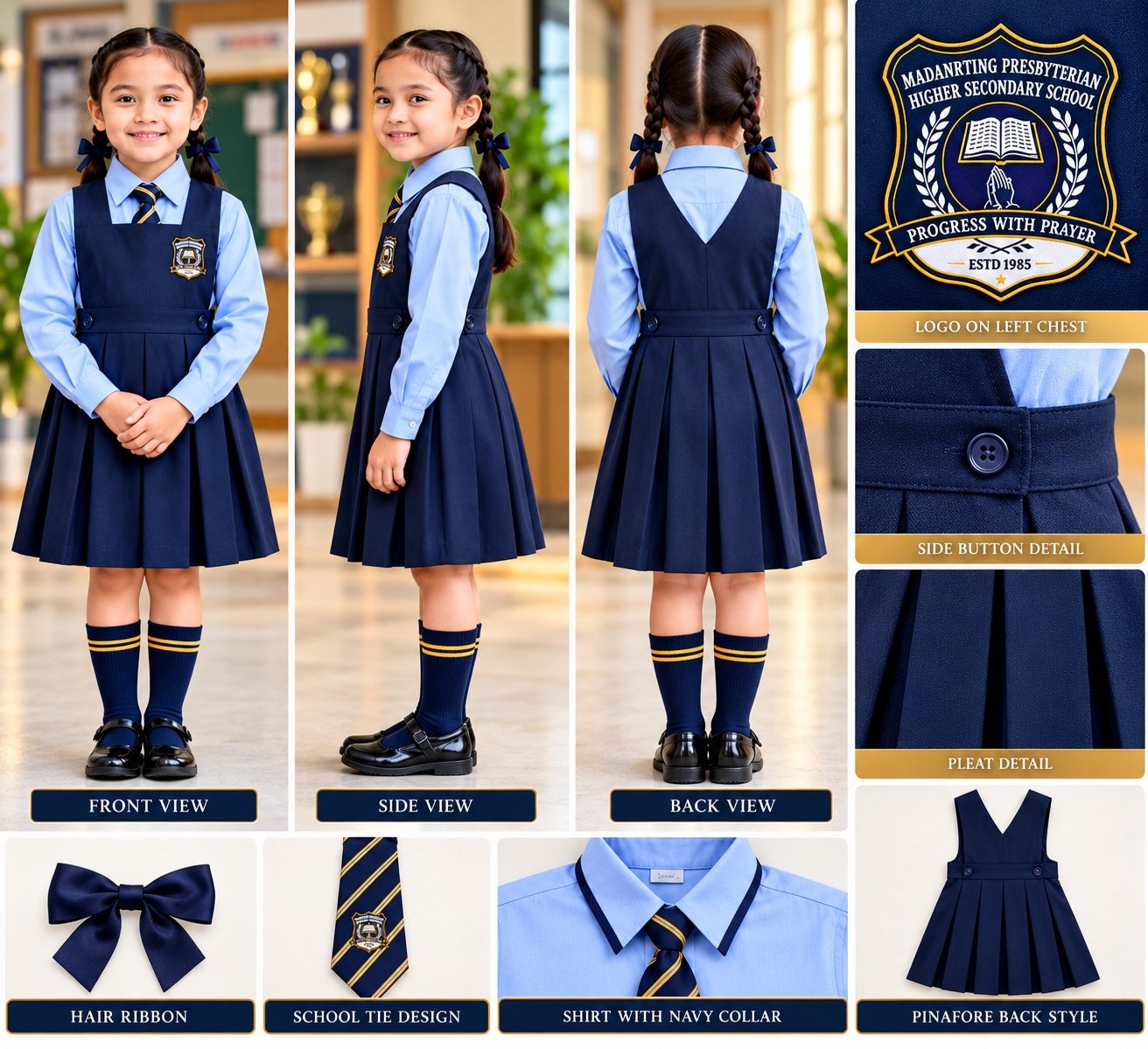 School Pinafore Uniform Set